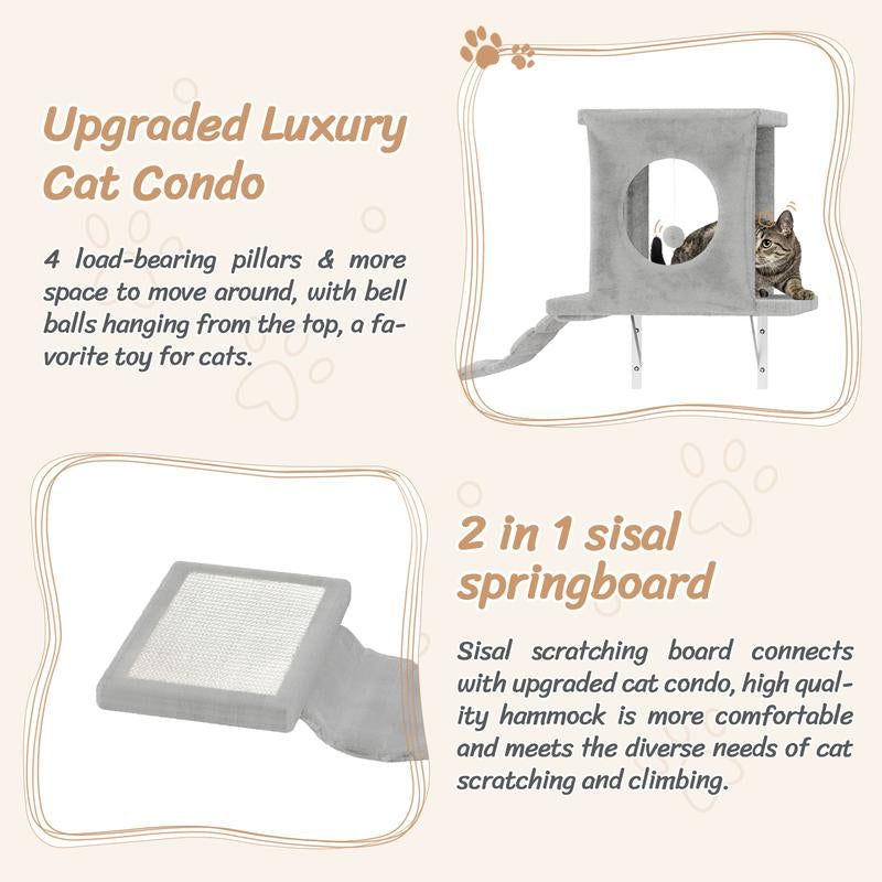 7-In-1 Wall Mounted Cat Climber Set