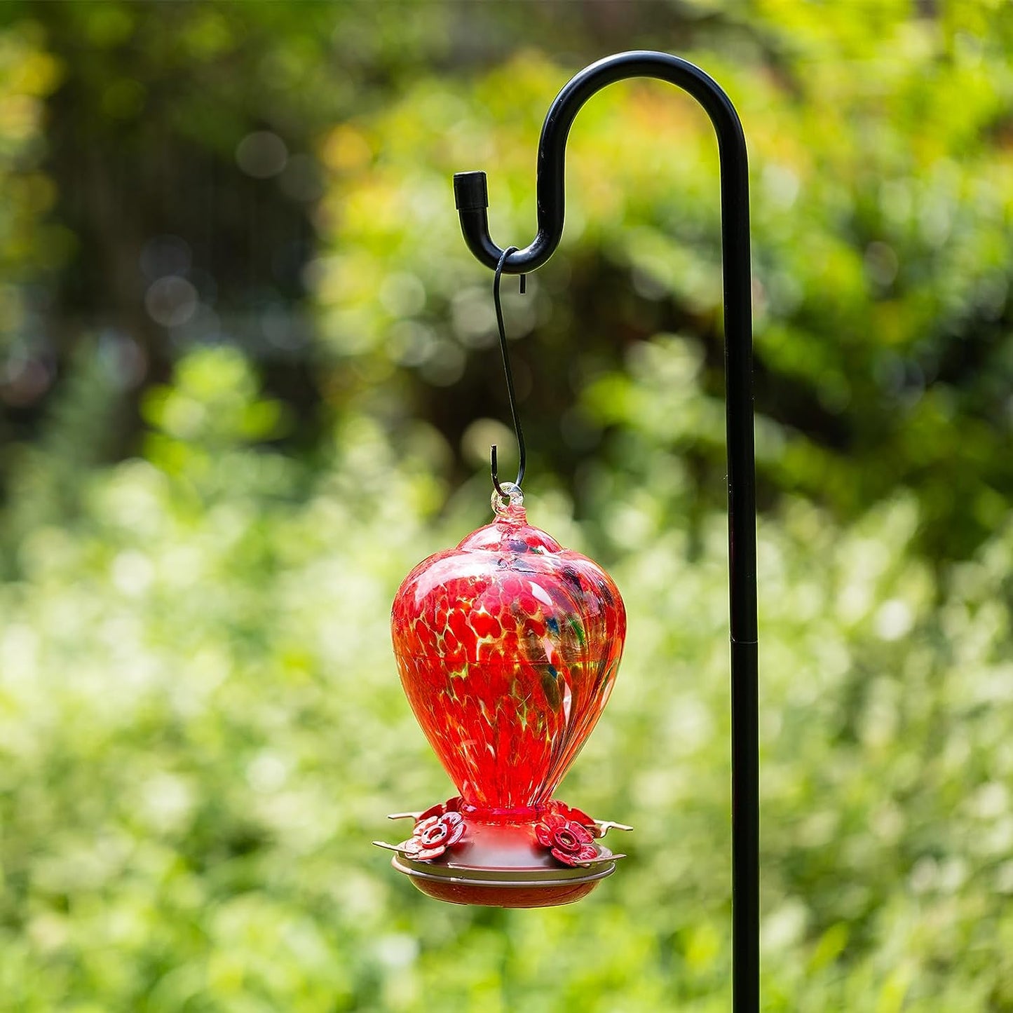  34OZ Hand Blown Glass Hummingbird Feeders