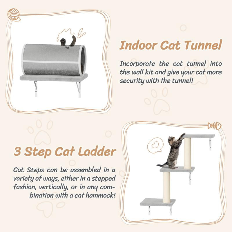 7-In-1 Wall Mounted Cat Climber Set